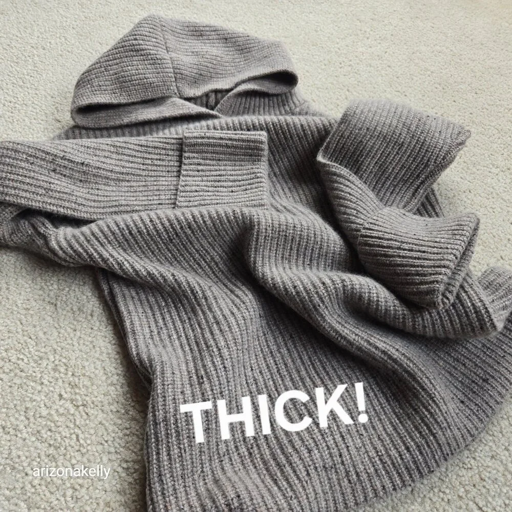 NWOT Ann Taylor Flecked Cashmere Ribbed Hoodie Thick - Picture 5 of 14